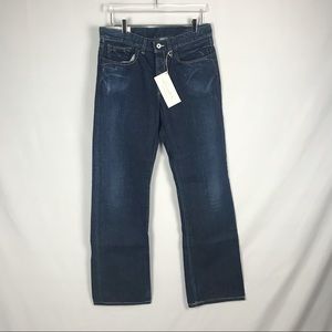 Loomstate Organic Cotton dark wash denim indigo size 33 straight leg